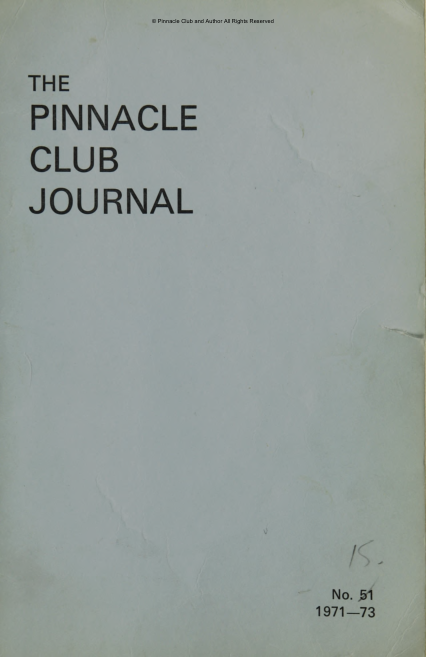 The Pinnacle Club Journal No.-15 1971-1973 cover